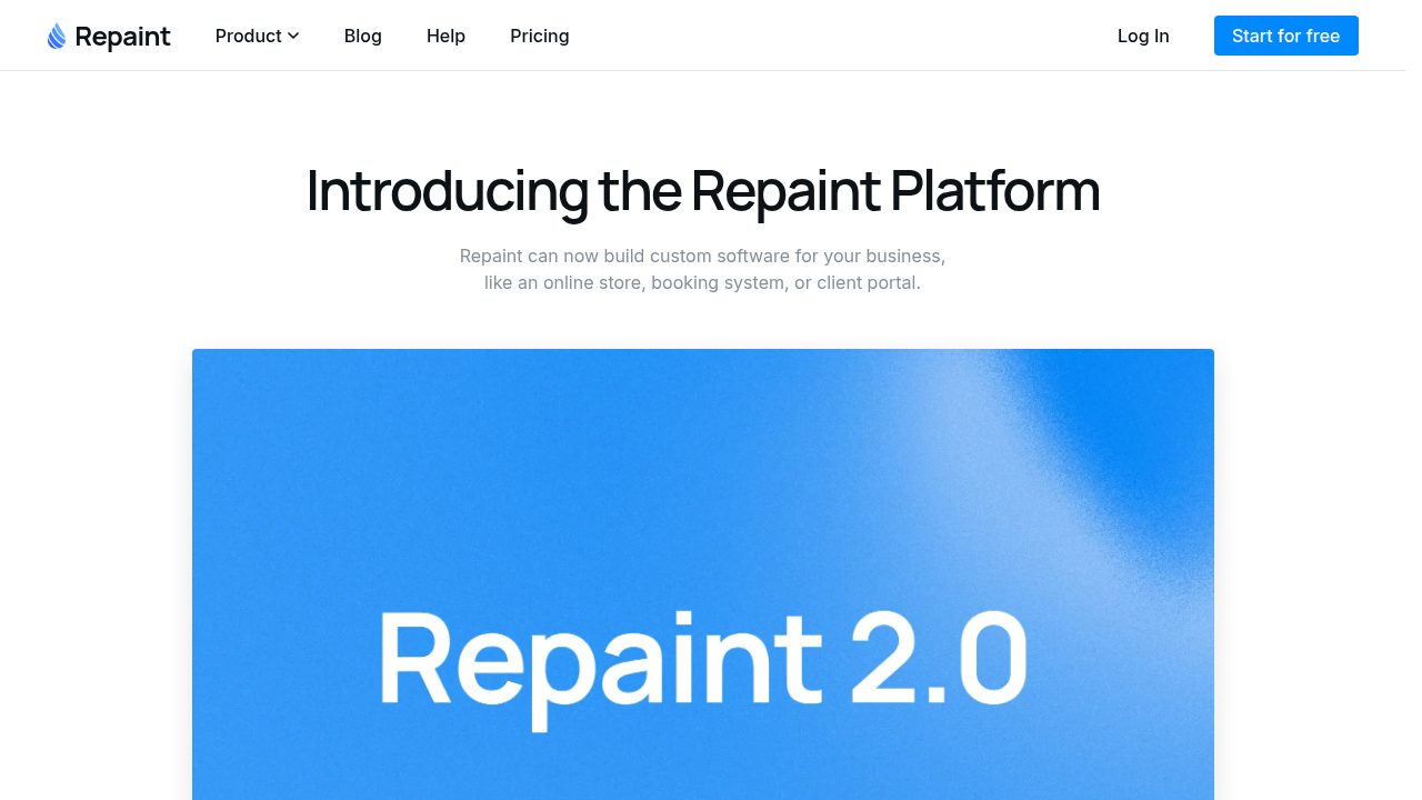 Repaint blog post titled Introducing the Repaint Platform with a Repaint 2.0 banner