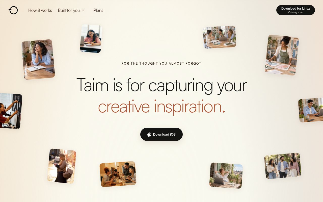 Taim homepage screenshot from trytaim.com